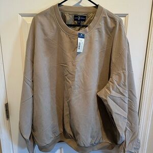 NWT Daniel Cremieux Khaki Crewneck Pullover XXL Golf Windbreaker